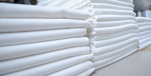 Folded White Bed Sheets